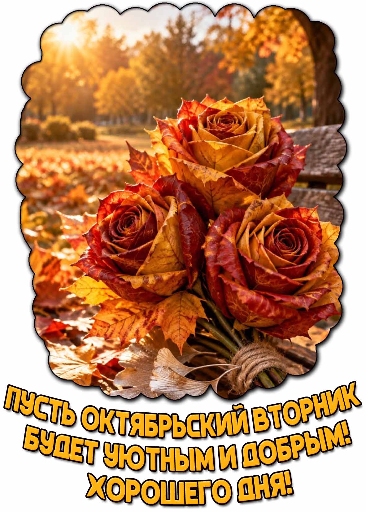 Картинка "Пусть октябрьский вторник будет уютным и добрым! Хорошего дня!"