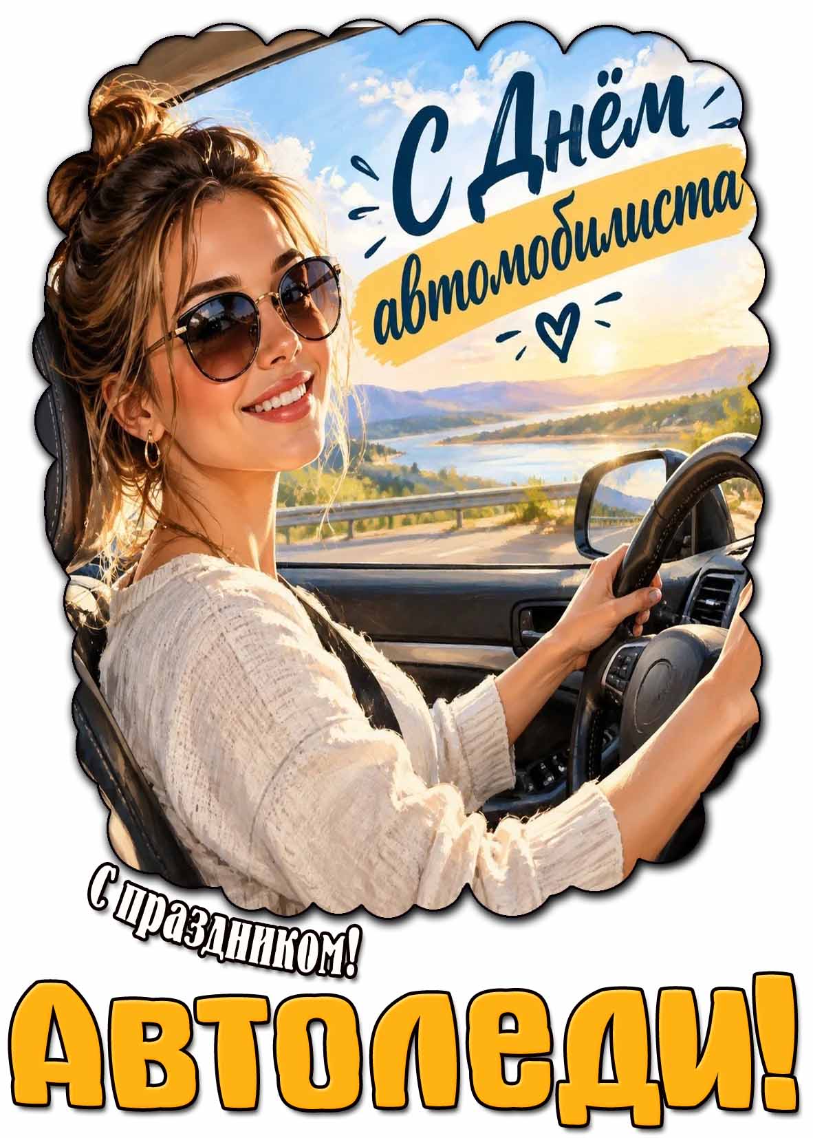 Картинка "С днём автомобилиста! С праздником! Автоледи!"