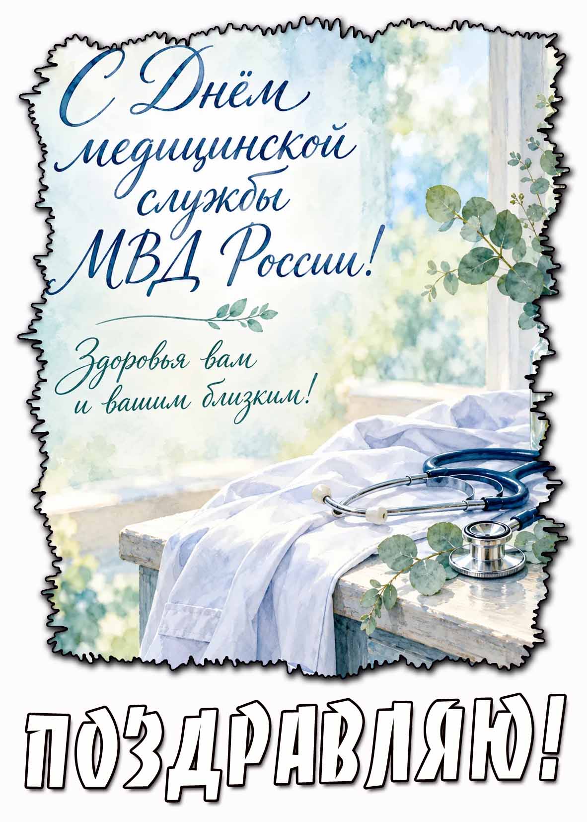 Картинка "С днём медицинской службы МВД России! Здоровья вам и вашим близким! Поздравляю!"
