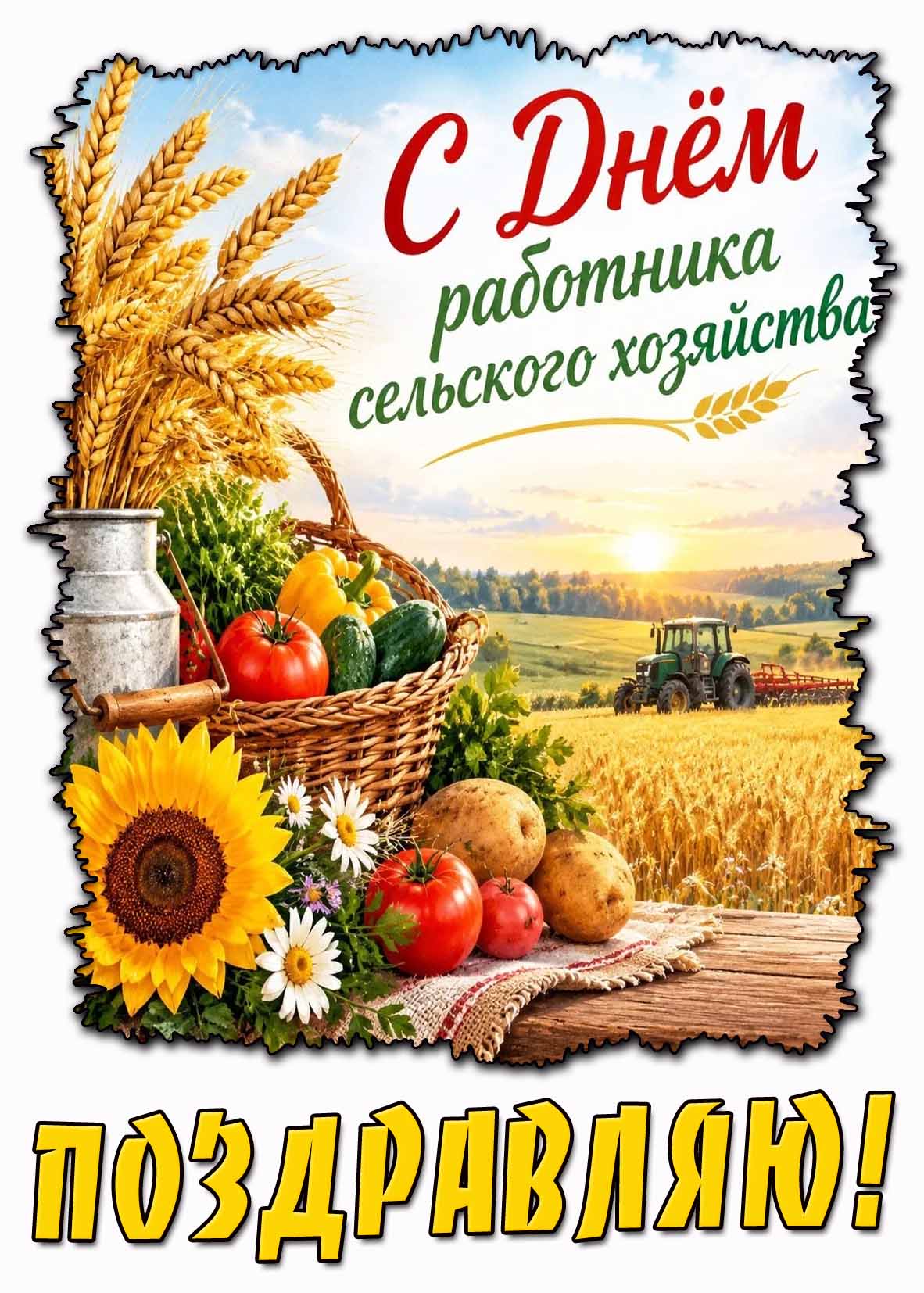 Картинка "С днём работника сельского хозяйства! Поздравляю!"
