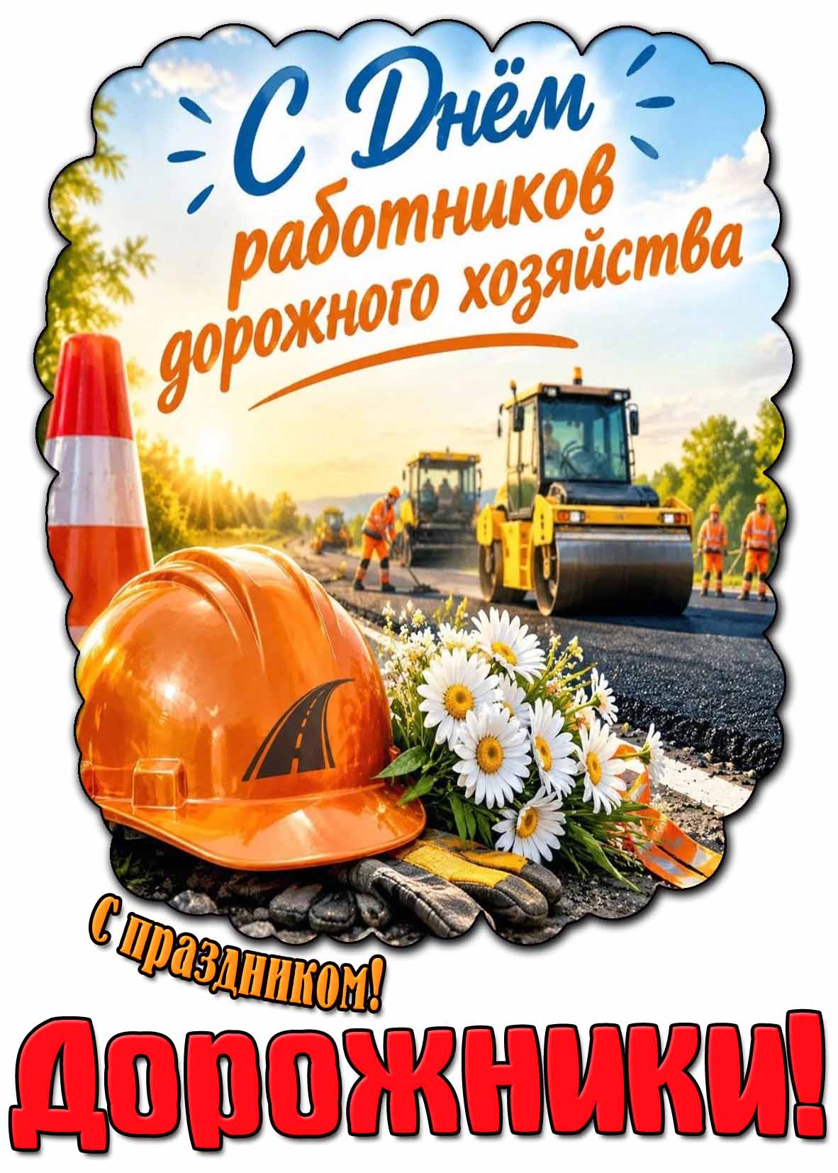Картинка "С днём работников дорожного хозяйства! С праздником! Дорожники!"