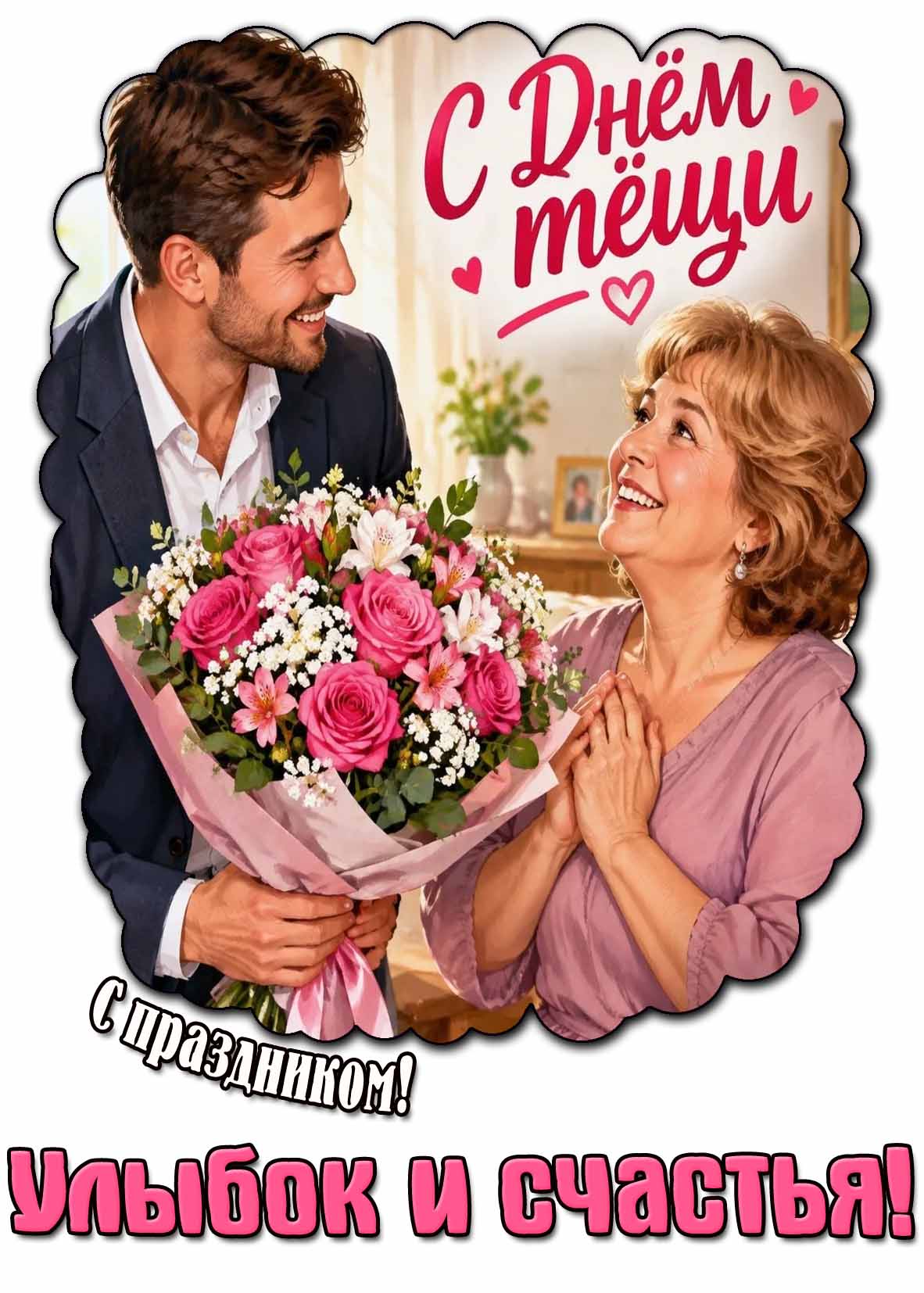 Картинка "С днём тёщи! С праздником! Улыбок и счастья!"