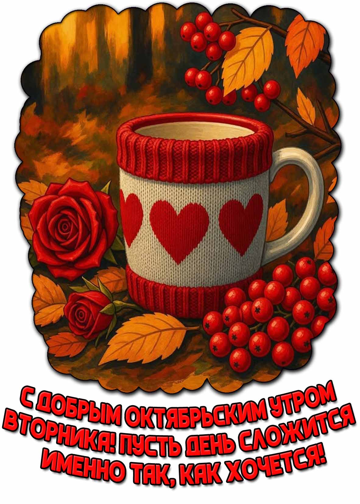 Картинка "С добрым октябрьским утром вторника! Пусть день сложится именно так, как хочется!"