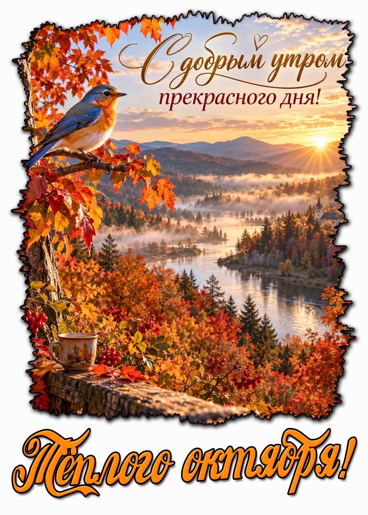 Картинка "С добрым утром! Прекрасного дня! Тёплого октября!"