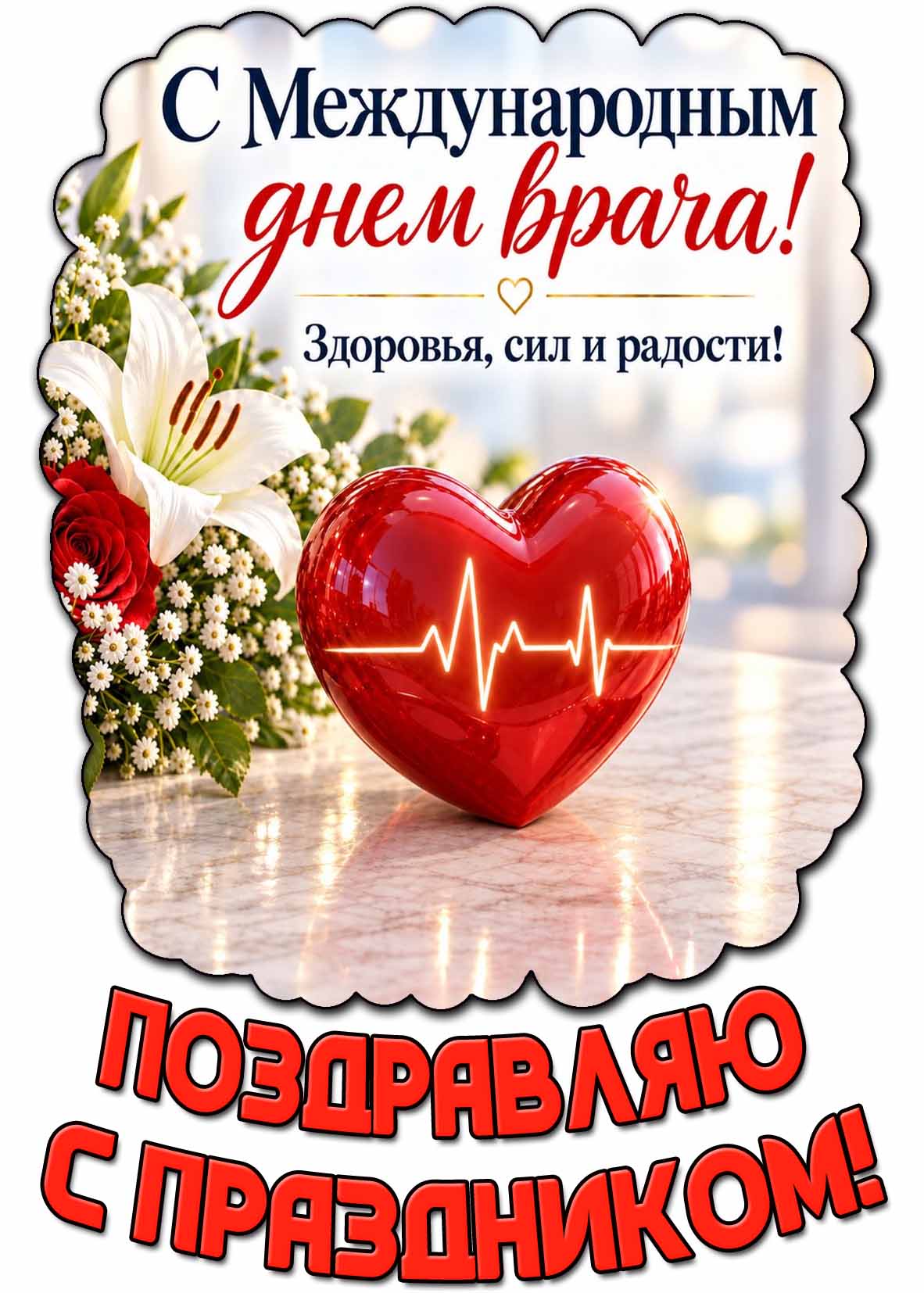 Картинка "С Международным днём врача! Здоровья, сил и радости! Поздравляю с праздником!"