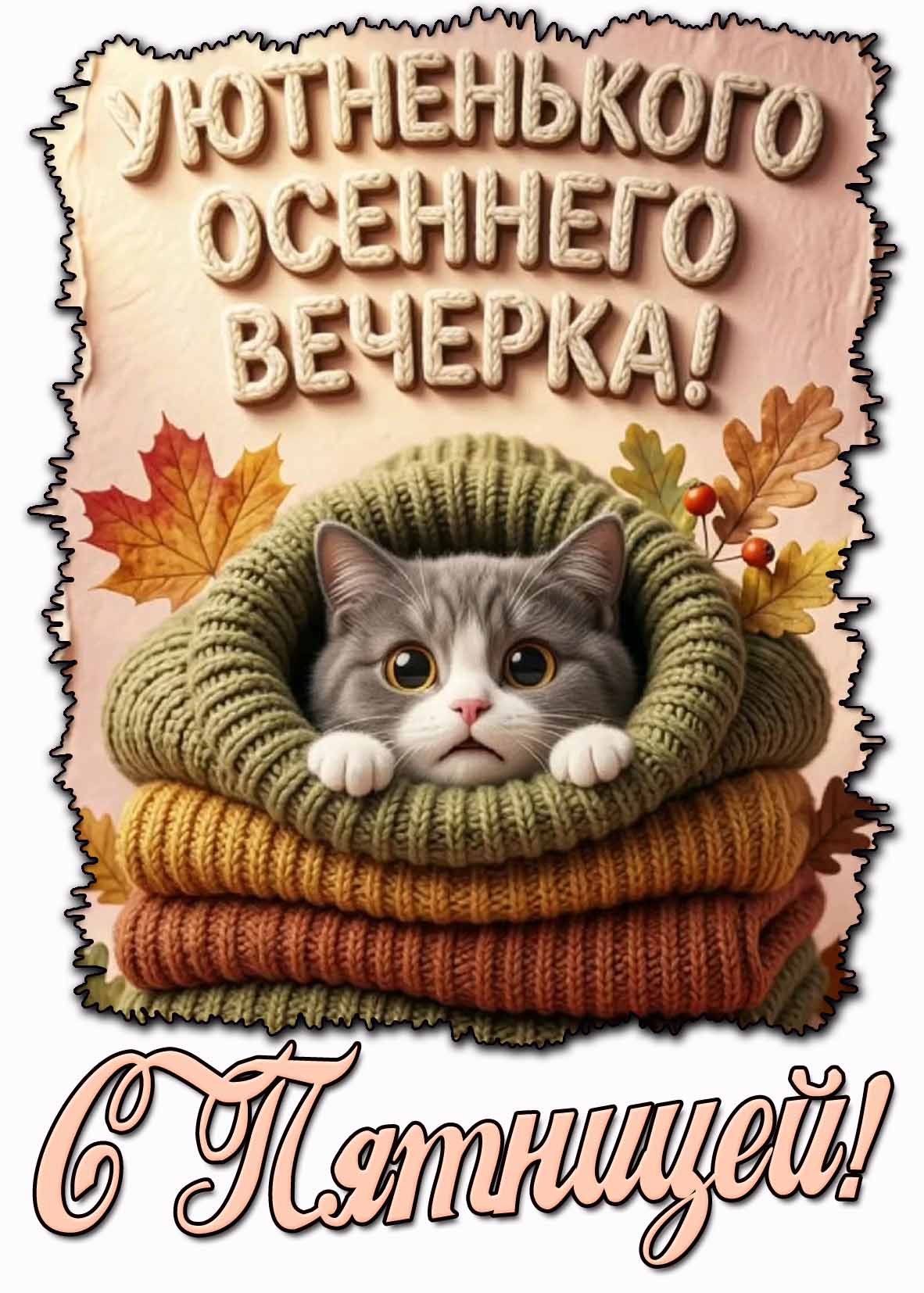 Прикольная картинка "Уютненького осеннего вечера! С пятницей!"