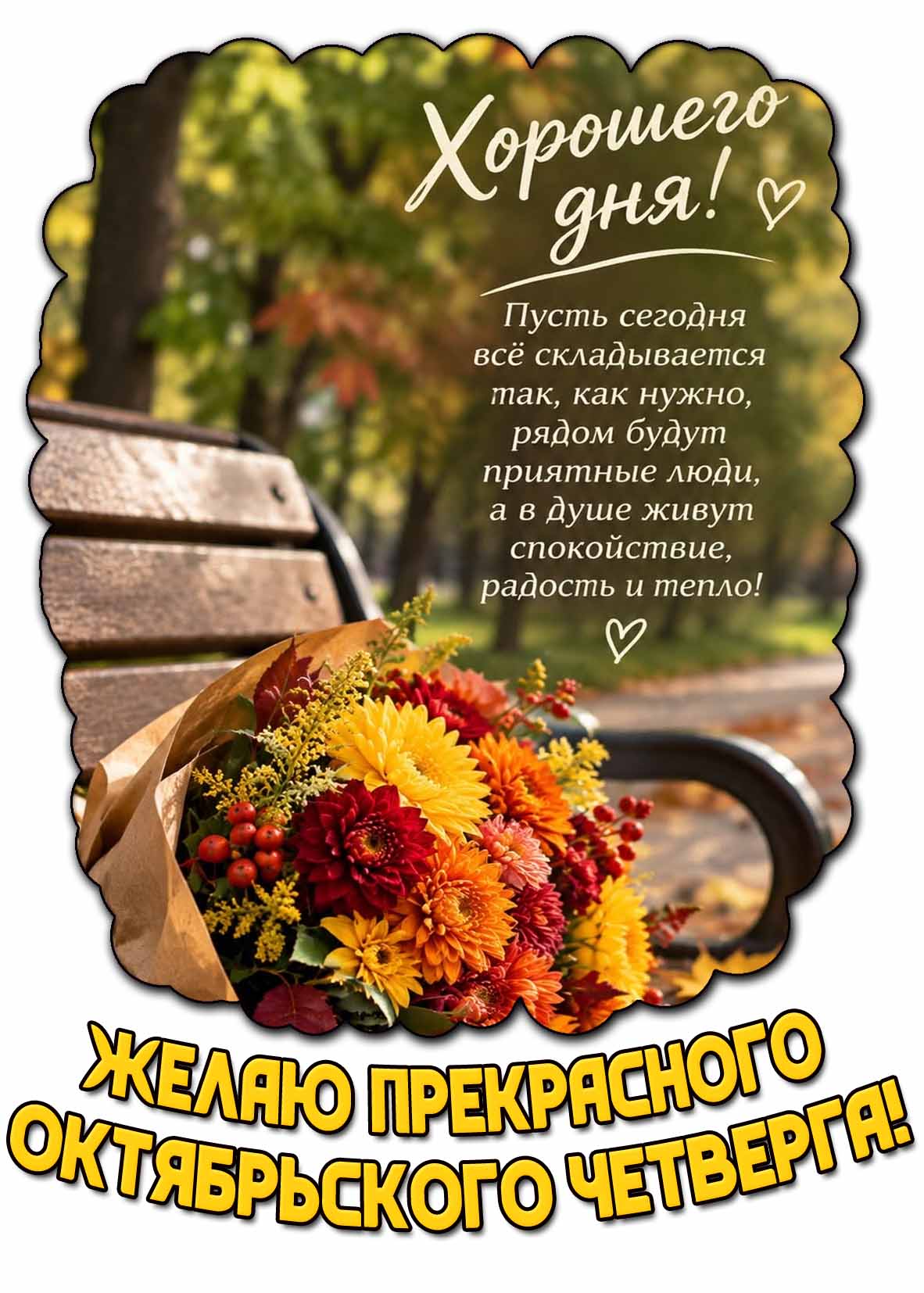 Картинка "Желаю прекрасного октябрьского четверга! Хорошего дня!"