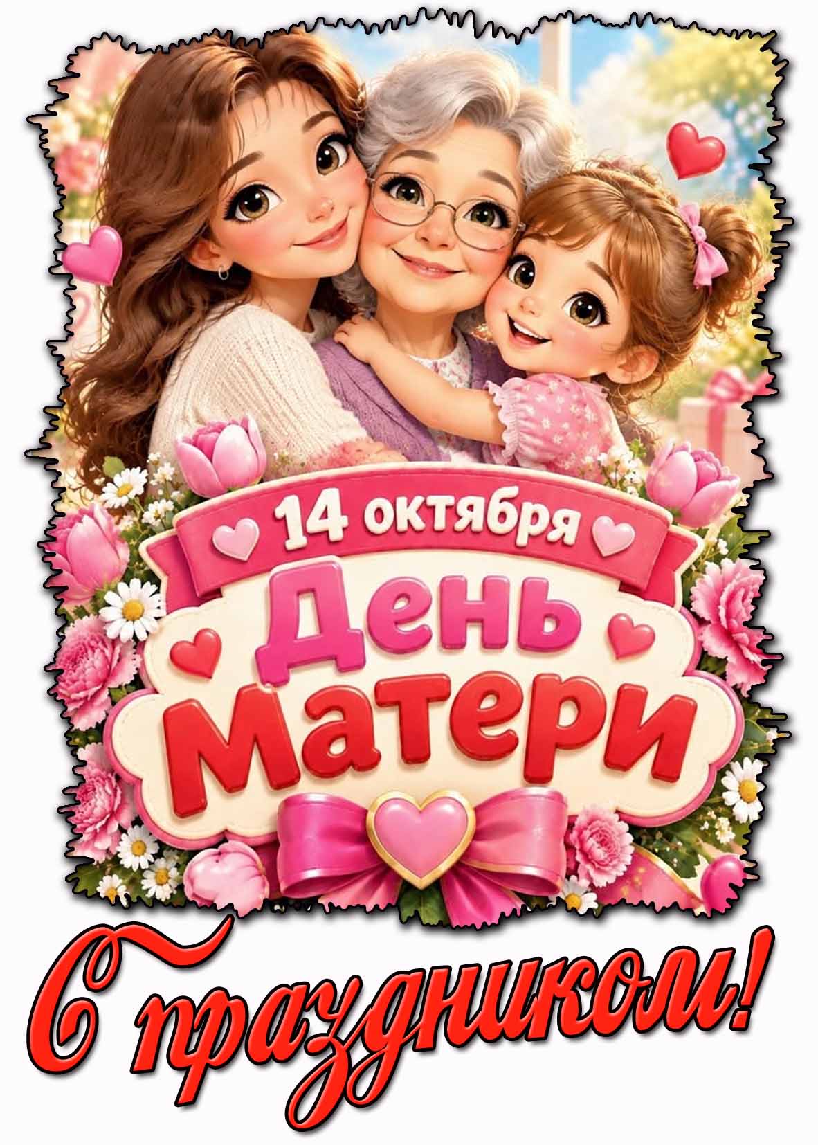 Красивая картинка 14 октября - день матери! С праздником!