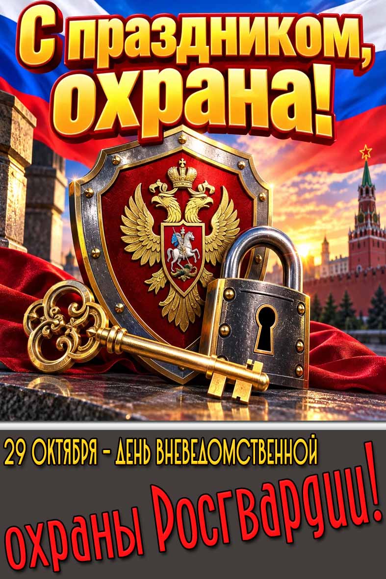 Красивая картинка 29 октября - день вневедомственной охраны Росгвардии! С праздником, охрана!