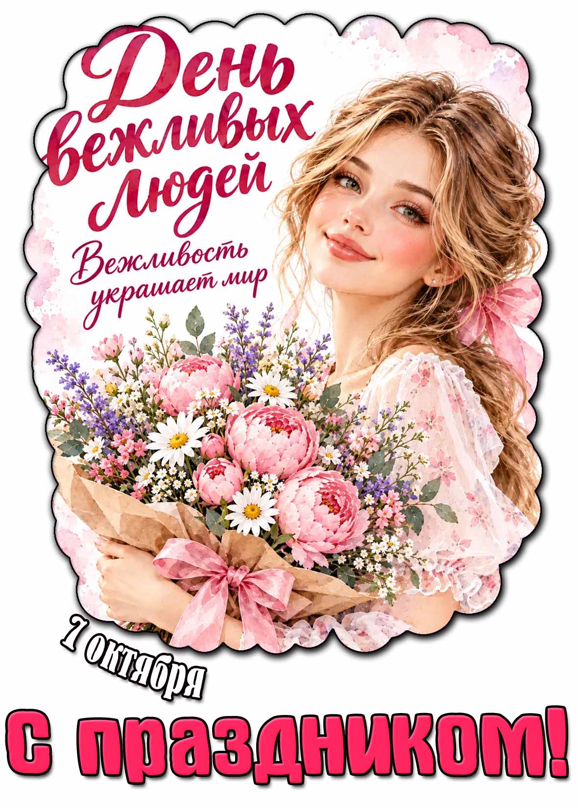 Красивая картинка 7 октября - день вежливых людей! Вежливость украшает мир! С праздником!
