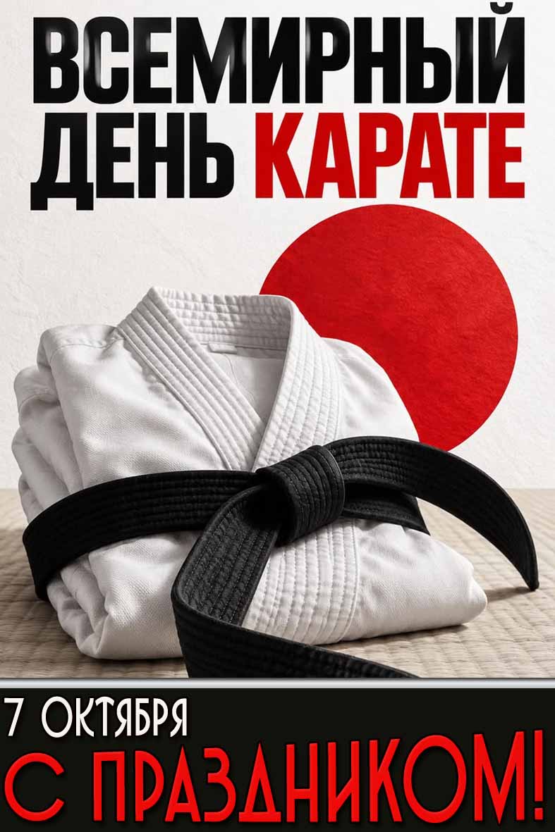 Красивая картинка 7 октября - Всемирный день карате! С праздником!