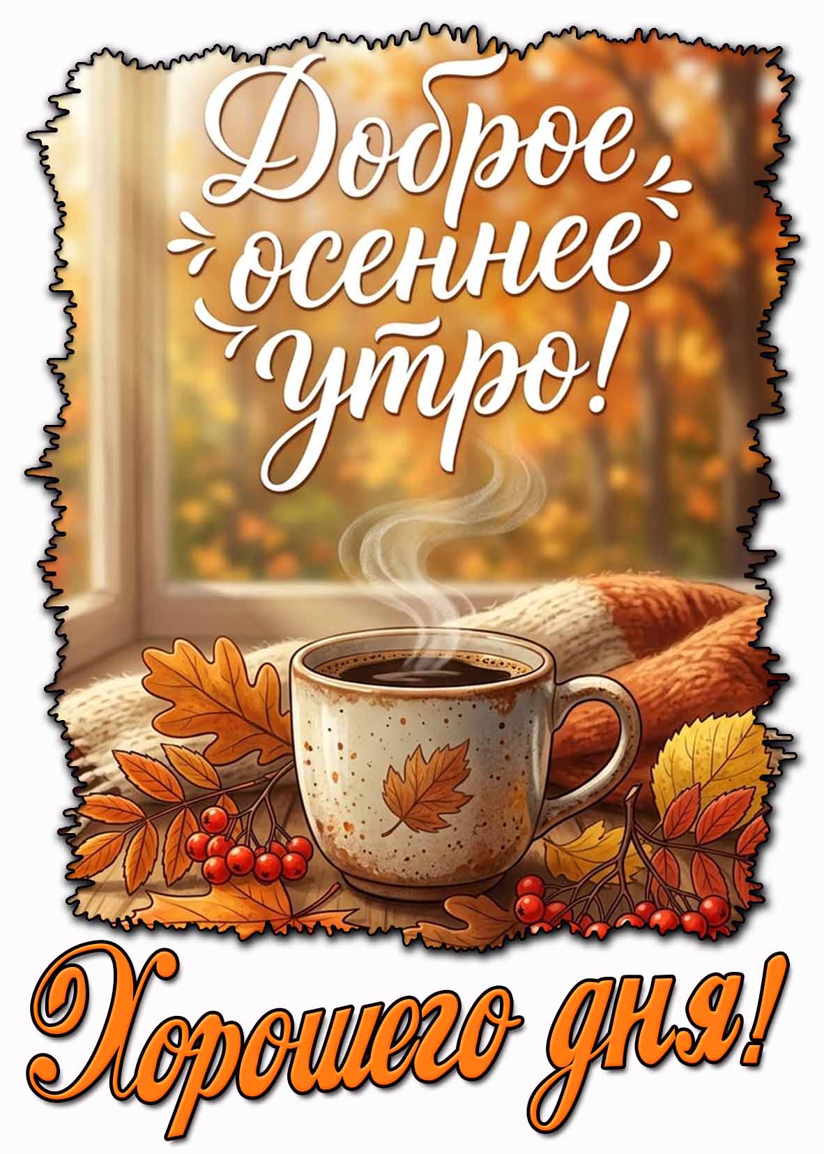 Красивая картинка "Доброе осеннее утро! Хорошего дня!"