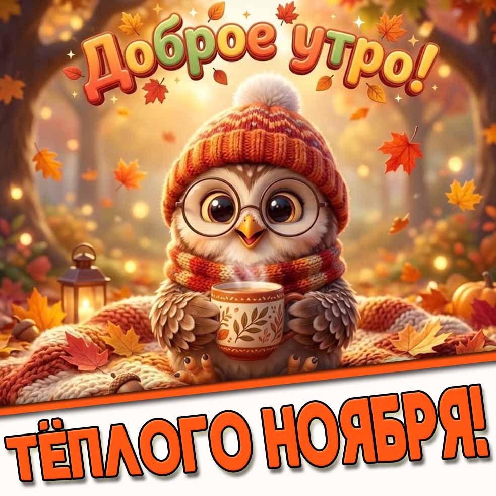 Красивая картинка "Доброе утро! Тёплого ноября!"