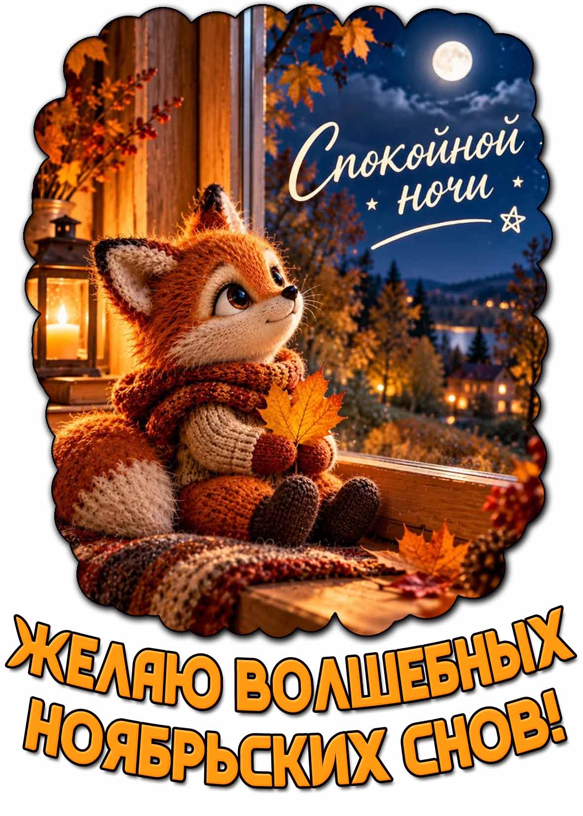 Красивая картинка "Спокойной ночи! Желаю волшебных ноябрьских снов!"