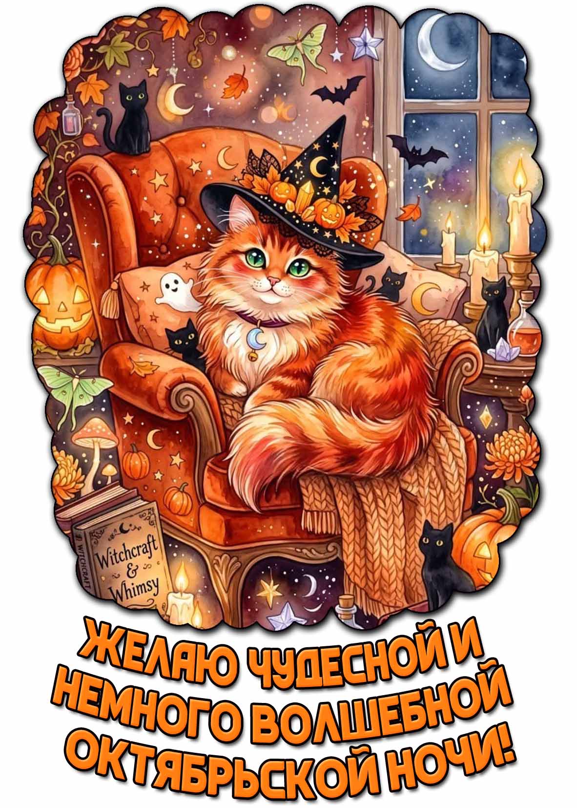 Красивая картинка "Желаю чудесной и немного волшебной октябрьской ночи!"