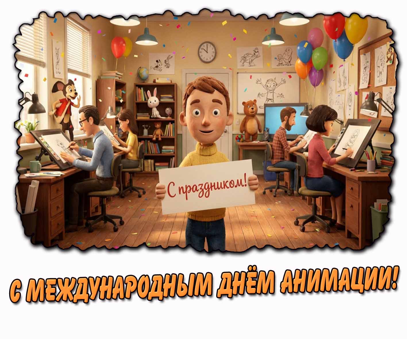 Открытка "С Международным днём анимации! С праздником!"