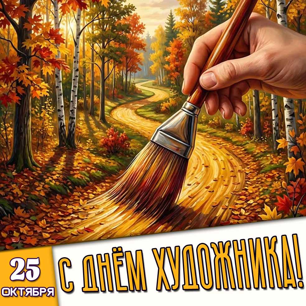 Красивая открытка 25 октября - с днём художника!