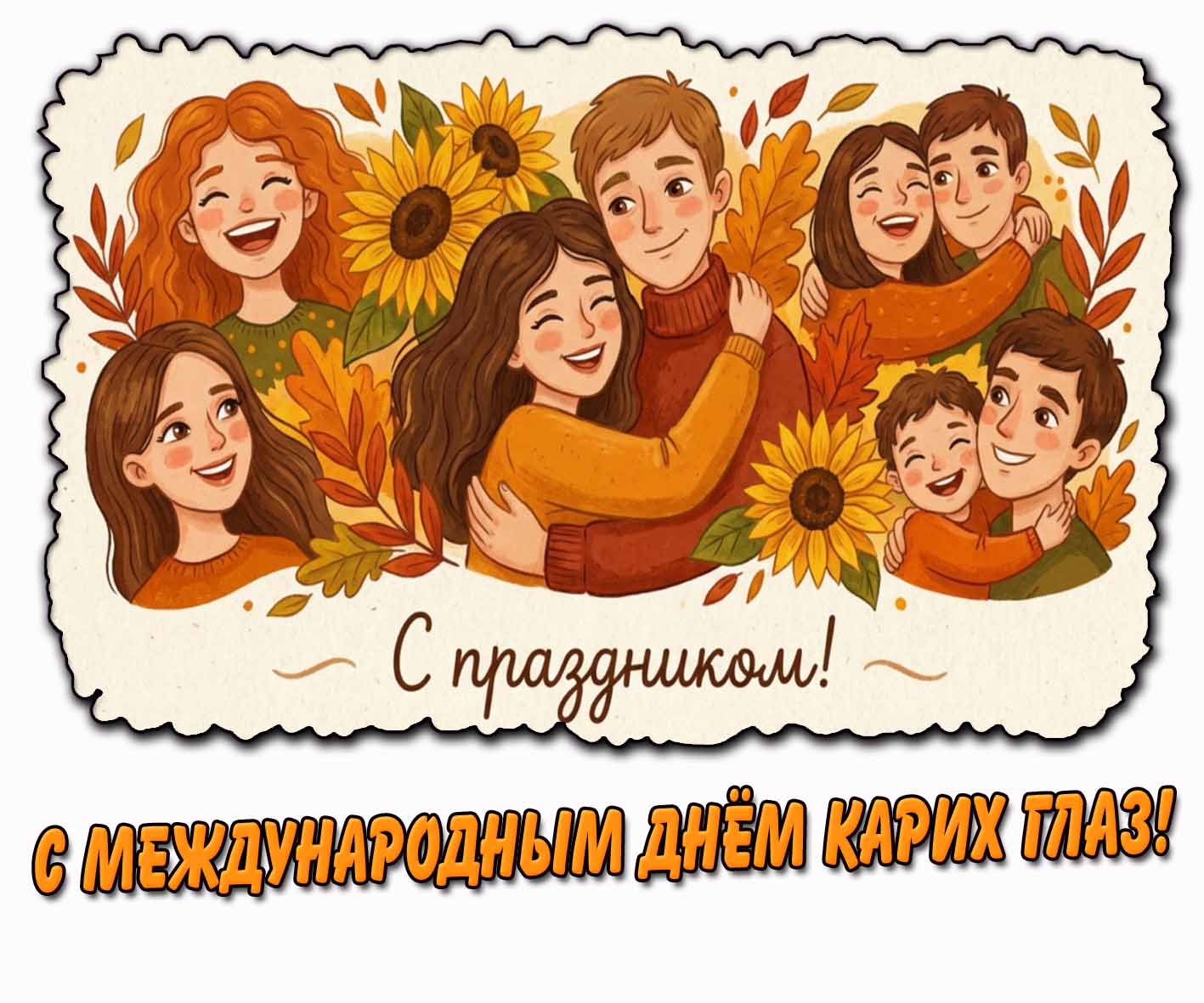 Открытка "С Международным днём карих глаз! С праздником!"