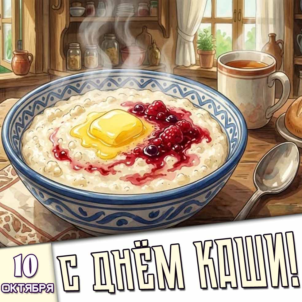 Картинка 10 октября - с днём каши!