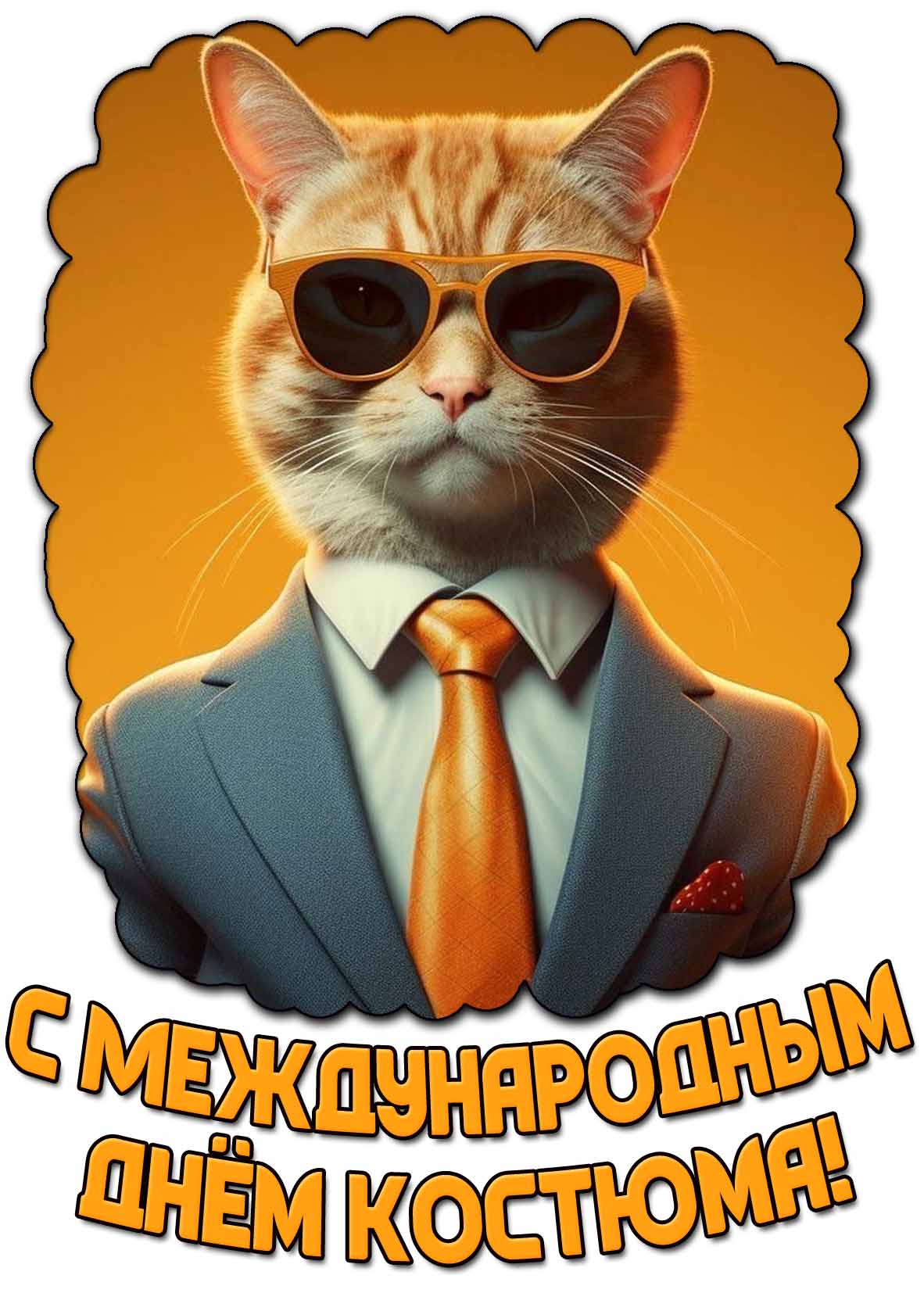 Прикольная открытка с Международным днём костюма