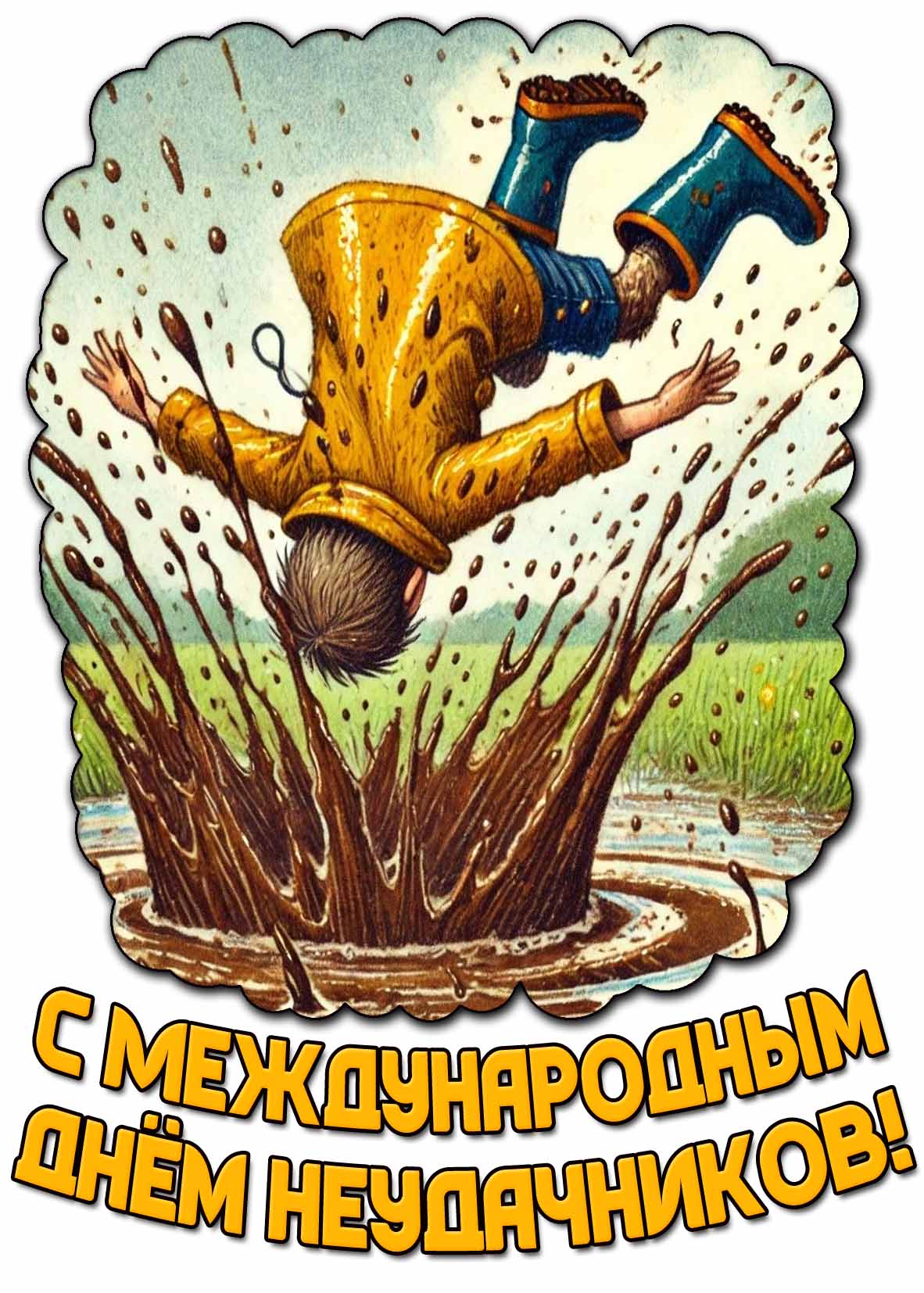 Прикольная открытка с Международным днём неудачников