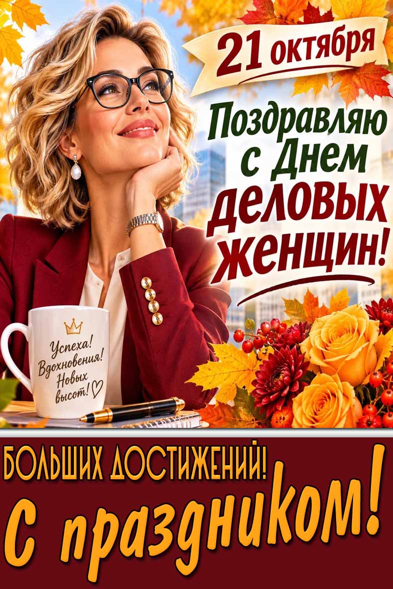 Картинка с красивой и стильной девушкой с чашкой кофе, букетом из цветов и осенних листьев к 21 октября - поздравляю с днём деловых женщин! Успеха! Вдохновения! Новых высот! Больших достижений! С праздником! Осенняя картинка 21 октября - поздравляю с днём деловых женщин! Успеха! Вдохновения! Новых высот! Больших достижений! С праздником!