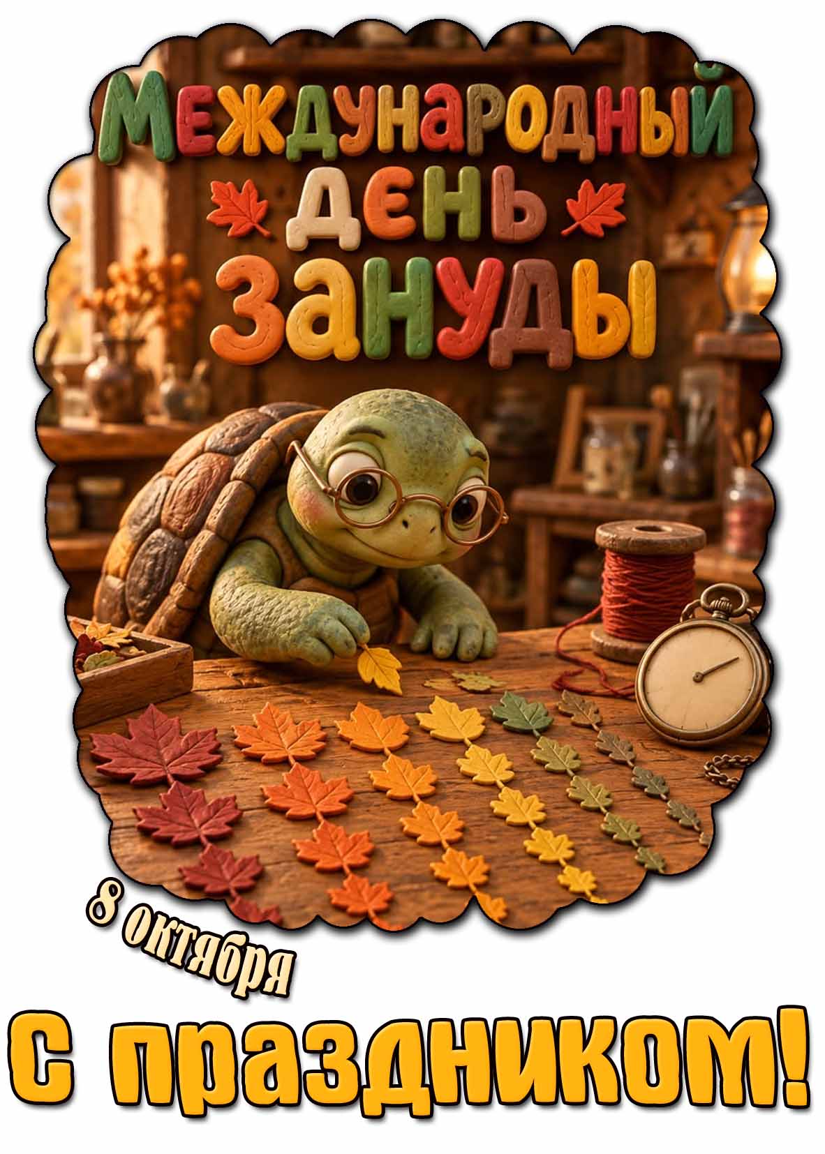 Осенняя картинка 8 октября - международный день зануды! С праздником!