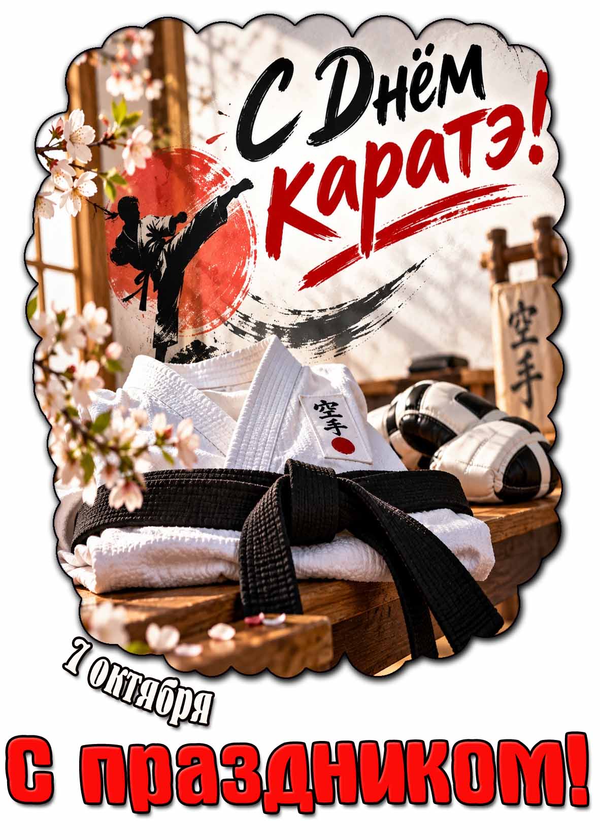 Открытка 7 октября - с днём каратэ! С праздником!