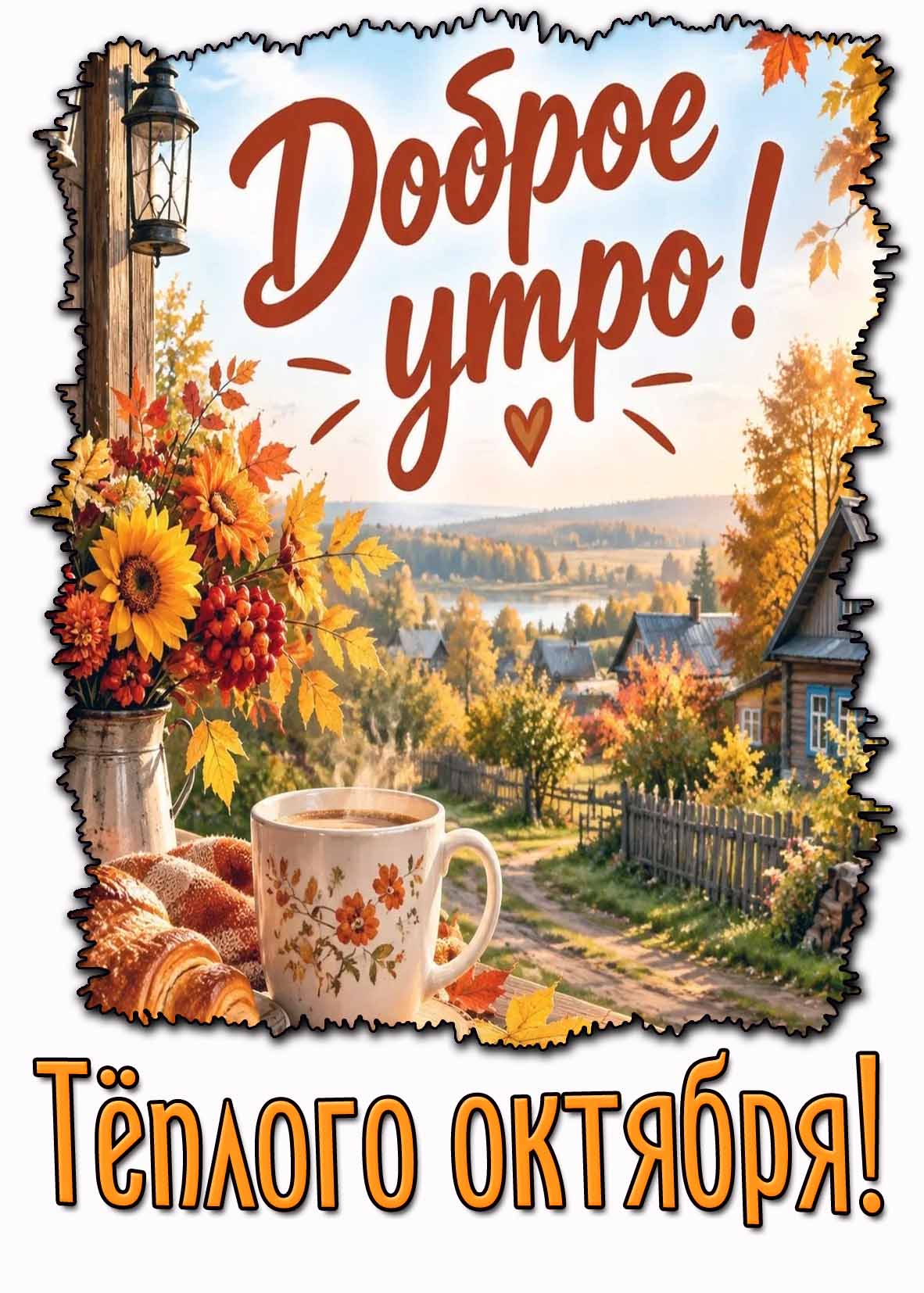Открытка "Доброе утро! Тёплого октября!"