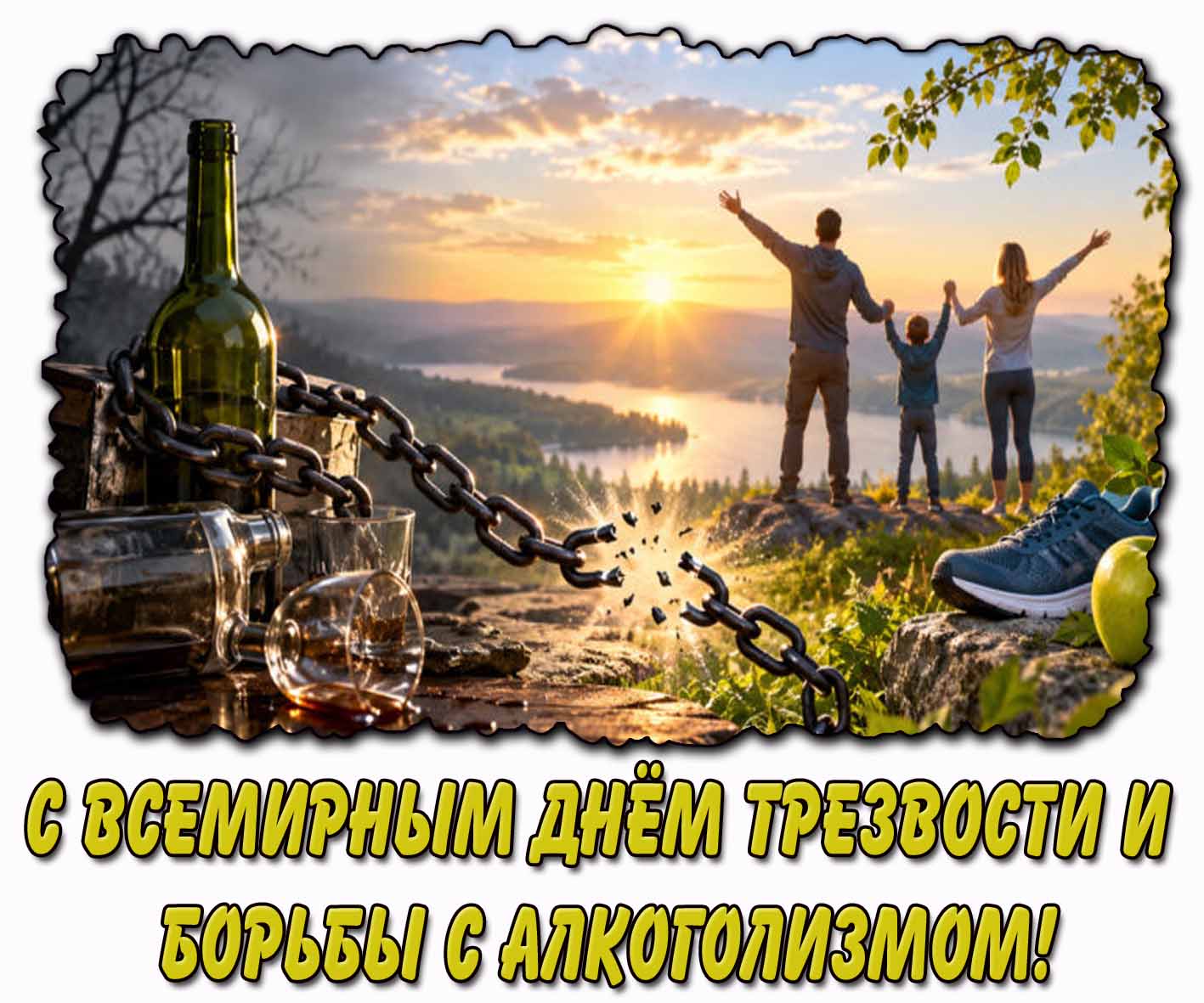 Открытка с Всемирным днём трезвости и борьбы с алкоголизмом