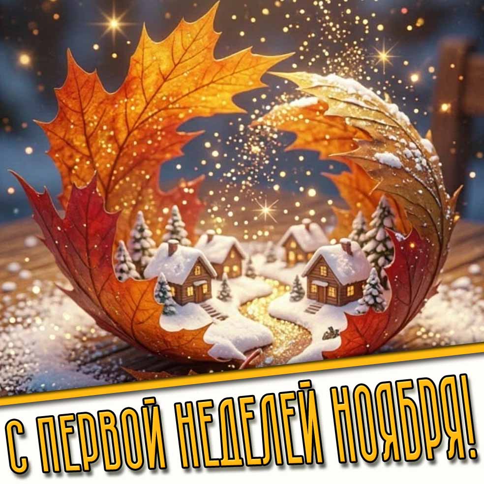 Осенне-зимняя картинка "С первой неделей ноября!"