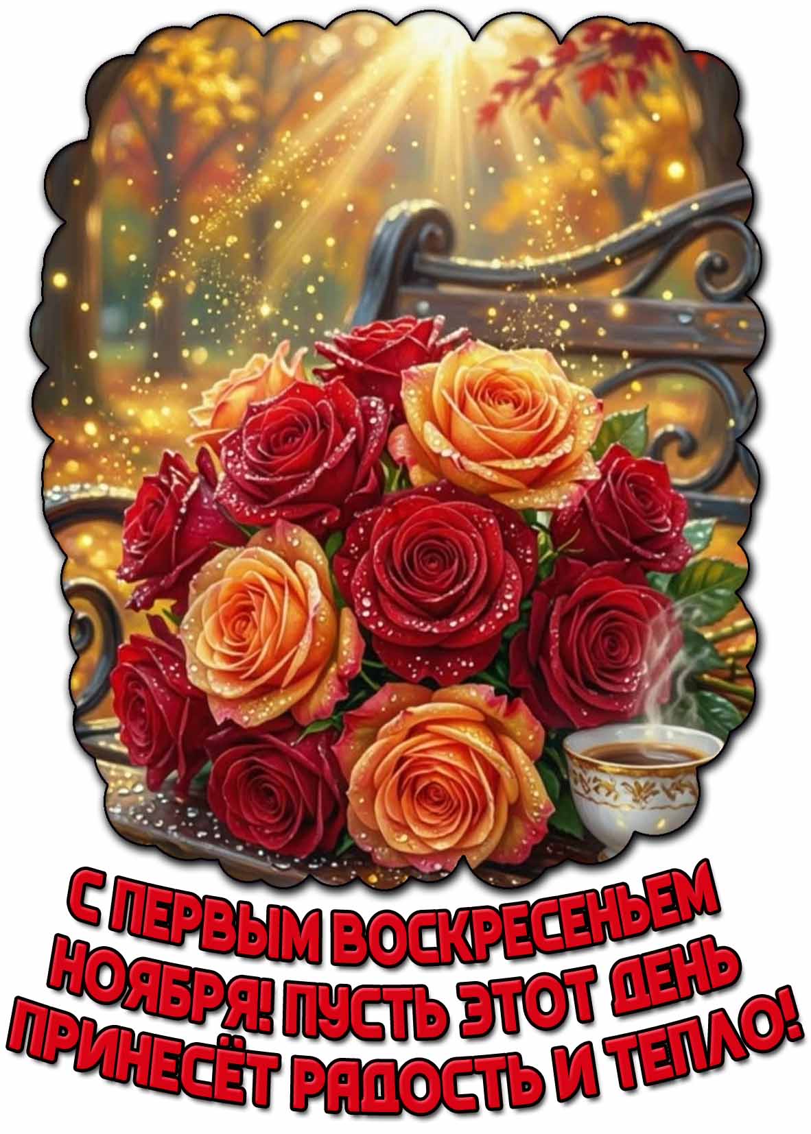 Картинка "С первым воскресеньем ноября! Пусть этот день принесёт радость и тепло!"