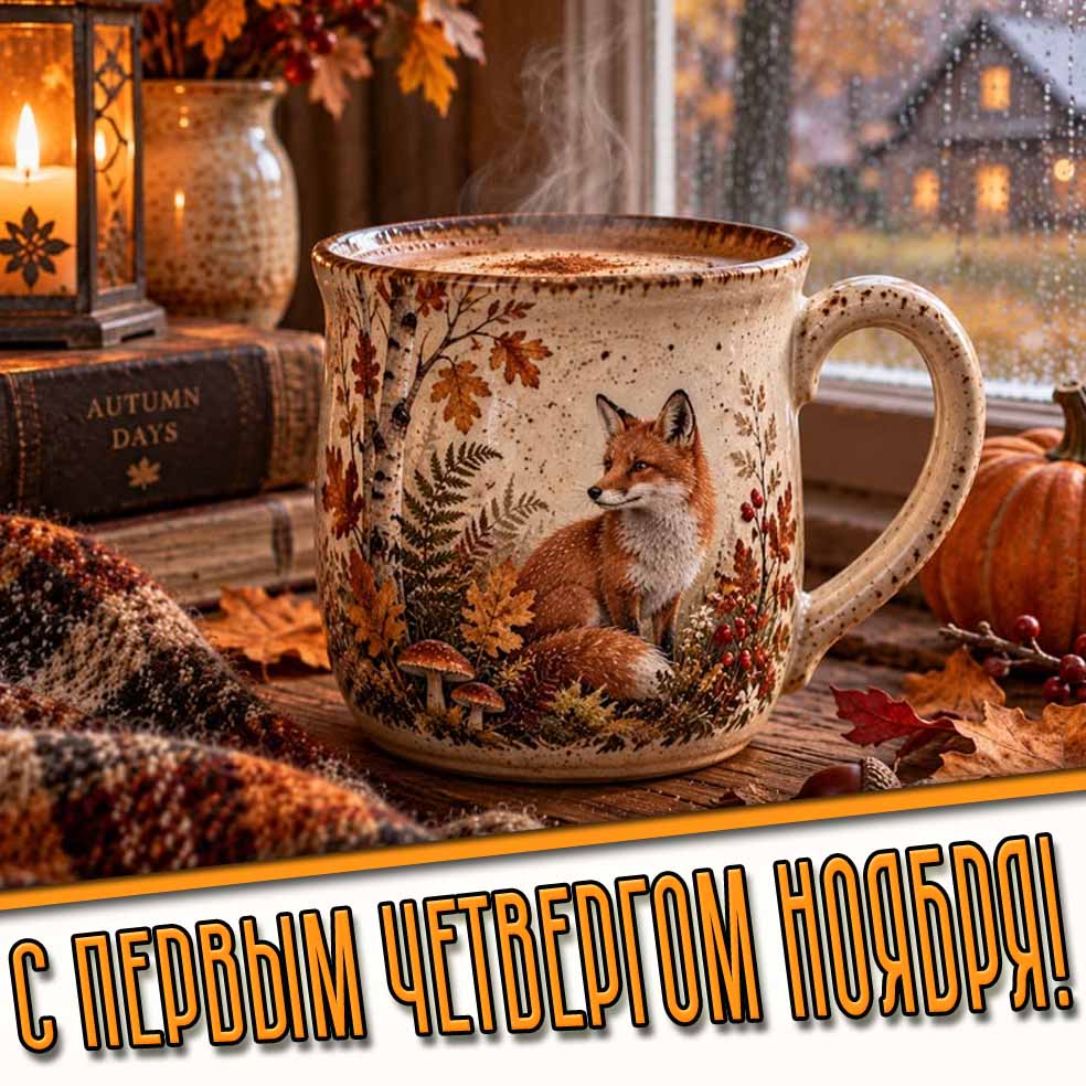 С первым четвергом ноября! - картинка с какао