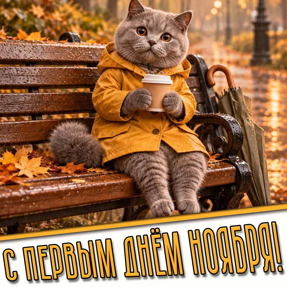 С первым днём ноября! - дождливая картинка