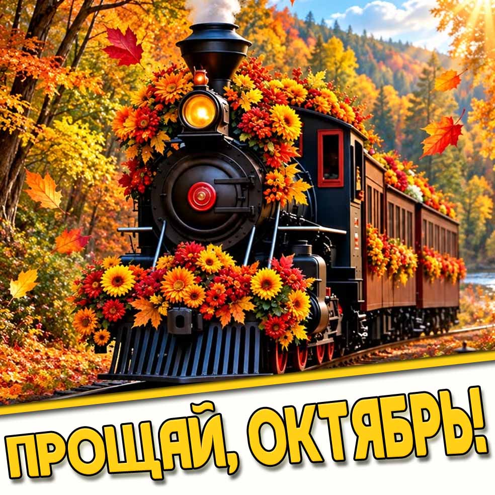 Прощай, октябрь! - красивая картинка с поездом