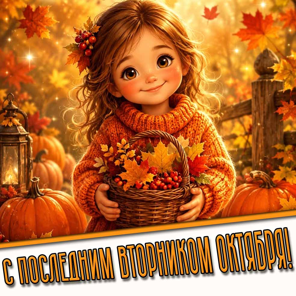 С последним вторником октября! - картинка с девочкой