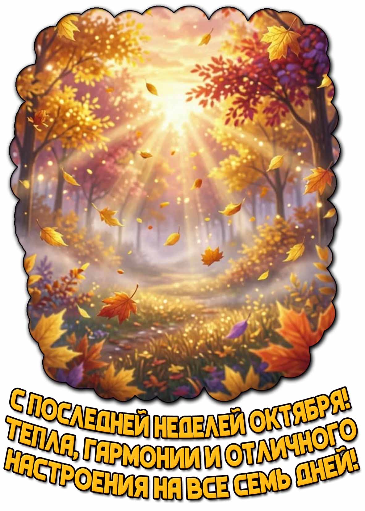 Картинка "С последней неделей октября! Тепла, гармонии и отличного настроения на все семь дней!"