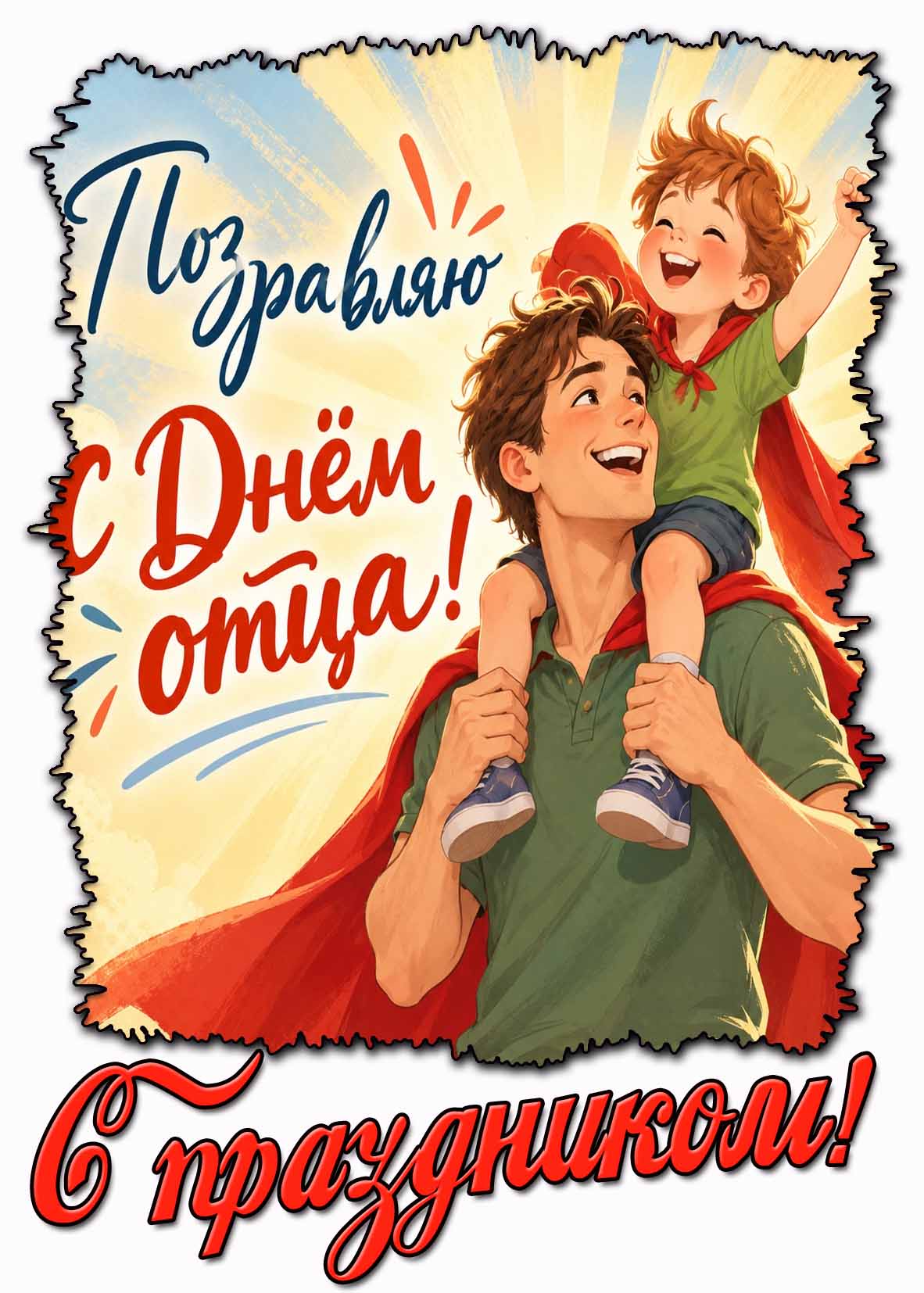 Позитивная картинка "Поздравляю с днём отца! С праздником!"