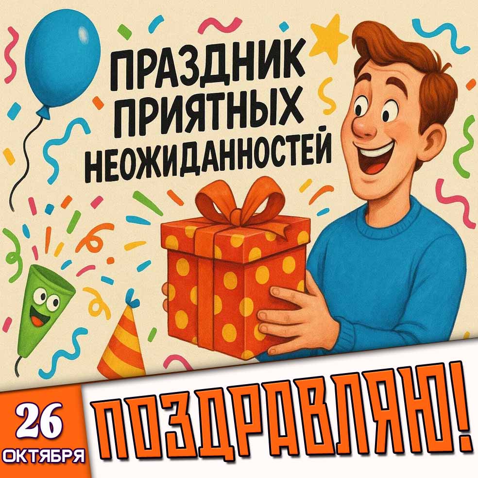 Картинка 26 октября - Праздник приятных неожиданностей! Поздравляю!