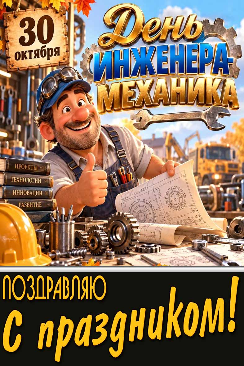 Прикольная картинка 30 октября - день инженера-механика! Поздравляю с праздником!