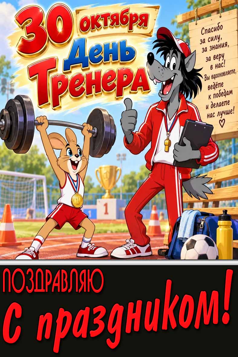 Прикольная картинка 30 октября - день тренера! Поздравляю с праздником!