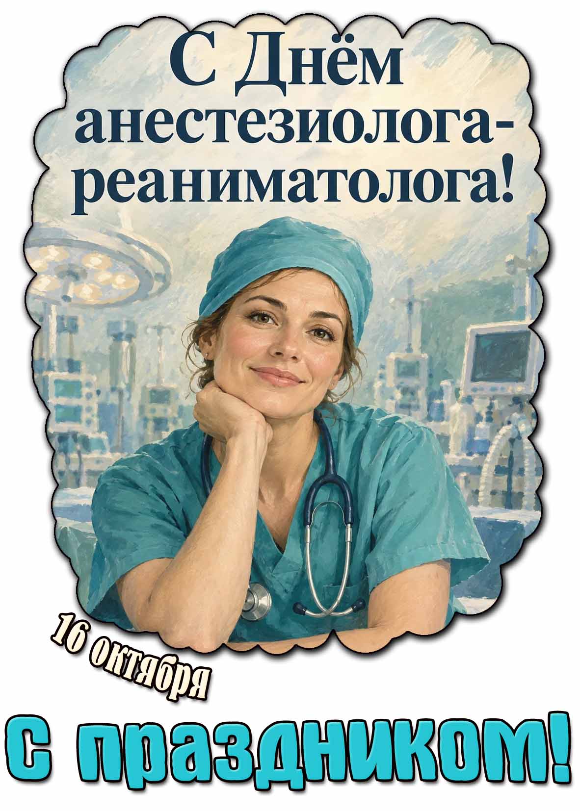 С днём анестизиолога-реаниматолога! С праздником! - картинка для женщины на 16 октября