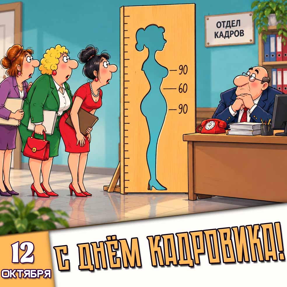 Смешная открытка 12 октября - с днём кадровика!