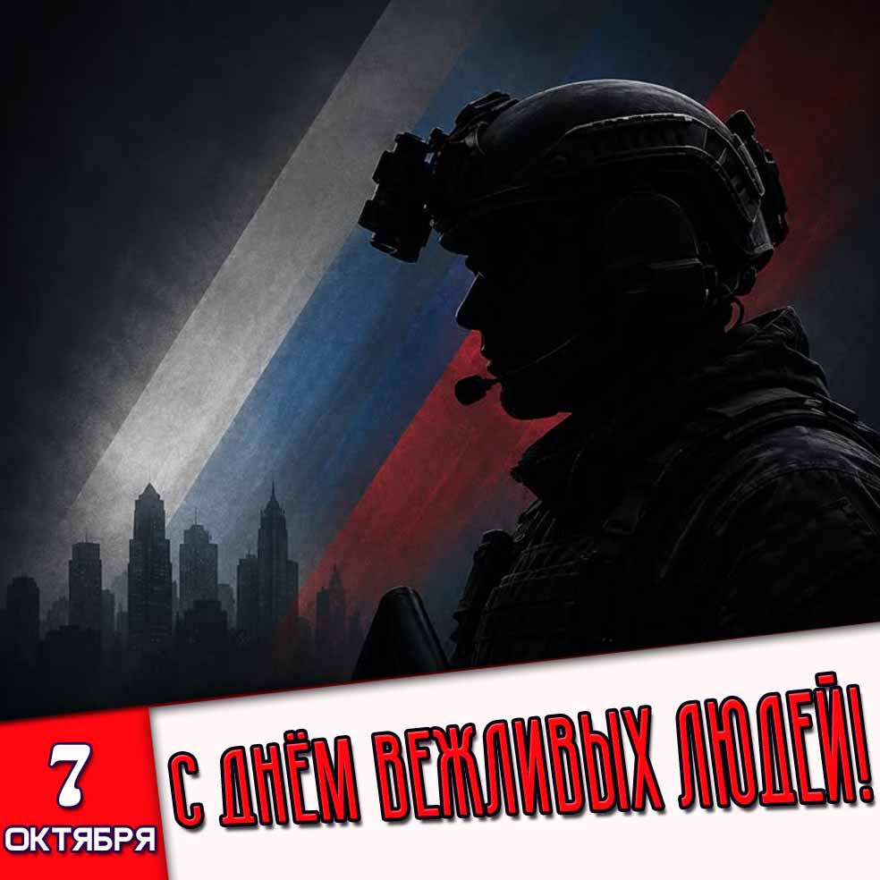 Стильная картинка 7 октября - с днём вежливых людей!