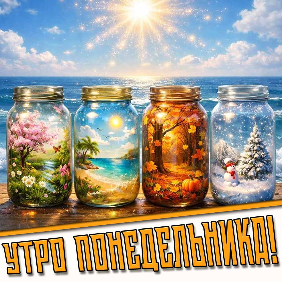 Картинки с добрым утром понедельника по временам и месяцам года