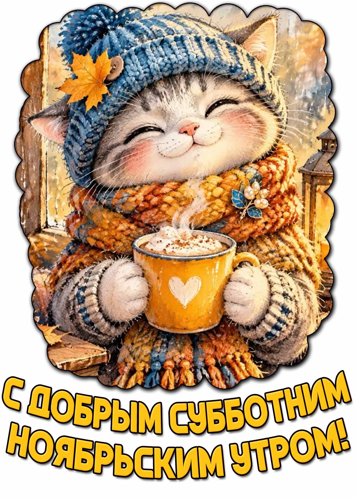 Прикольная открытка с добрым субботним ноябрьским утром