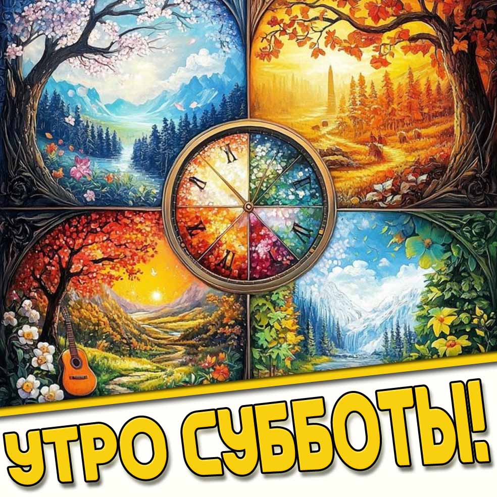 Картинки с добрым субботним утром по временам и месяцам года