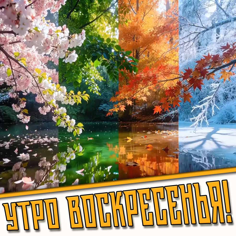 Картинки с добрым воскресным утром по временам и месяцам года