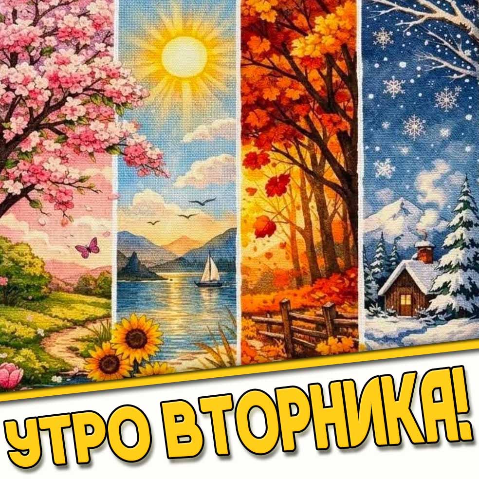Картинки с добрым утром вторника по временам и месяцам года