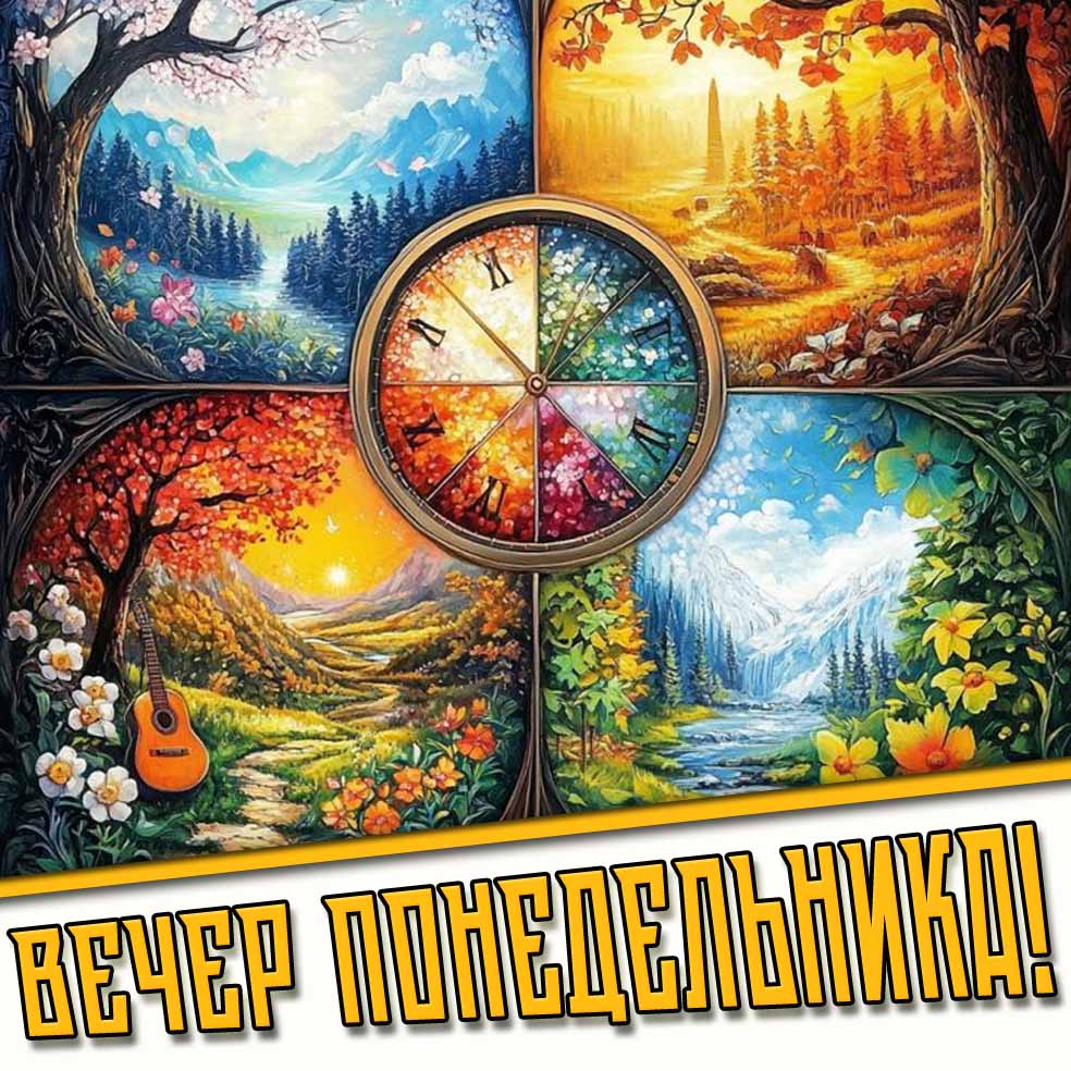 Картинки доброго вечера понедельника по временам и месяцам года
